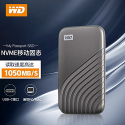 Western Digital 西部数据 WD）nvme固态移动硬盘 PSSD 高速Type-C接口USB 3.2 Gen2 加密 深空灰