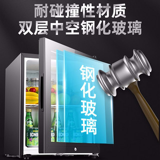 先科（SAST）50L冰吧家用商用小冰吧冷藏柜单门迷你小电冰箱红酒柜宾馆酒店展示柜保鲜茶叶饮料柜 50L黑冰吧酒柜+带锁