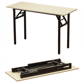 折叠桌电脑桌椅长条桌子折叠书桌弹簧桌学习台式桌面试办公培训桌 单层-80cm*40cm*75cm