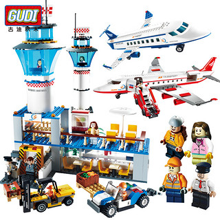 古迪积木大型客机拼装飞机系列客机益智力儿童玩具6-8-10岁男孩子