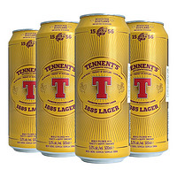 替牌（Tennent）啤酒听装500ml*4听 组合装  精酿啤酒 英国进口