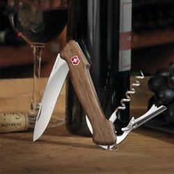 VICTORINOX 维氏 瑞士军刀 葡萄酒大师130mm(6种功能)红酒开瓶器开酒器多功能军士刀折叠刀具 0.9701.63胡桃木