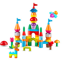 BLOKS 布鲁可积木 超大颗粒积木玩具  启初精灵系列-百变城堡玩趣桶