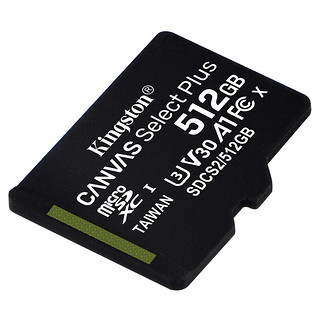 Kingston 金士顿 SDCS2系列 Micro-SD存储卡 512GB（UHS-I、V30、U3、A1）