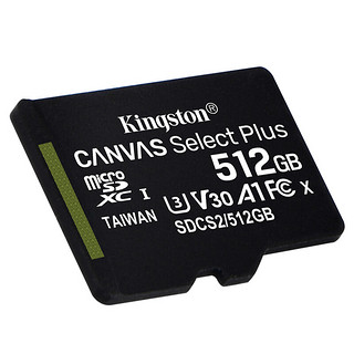 Kingston 金士顿 SDCS2系列 Micro-SD存储卡 512GB（UHS-I、V30、U3、A1）