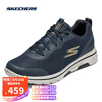 SKECHERS 斯凯奇 Skechers斯凯奇GOWALK健步鞋旅游鞋男子休闲运动鞋 216011 NVGD海军蓝色/金色 42