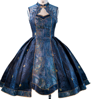 ODORIS NIGHT 桃乐丝之夜 Lolita洛丽塔 中华风 孔雀翎 女士JSK无袖连衣裙 S