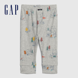 Gap 盖璞 婴儿童趣印花纯棉运动裤616719 春季新款可爱童装宝宝系绳长裤