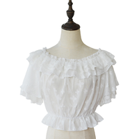 ODORIS NIGHT 桃乐丝之夜 Lolita洛丽塔 女士雪纺衫 小飞袖款 白色