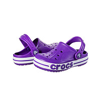 Crocs卡骆驰女童洞洞鞋 儿童宝宝贝雅卡骆班男童凉鞋 拖鞋 33-34 logo底-紫色