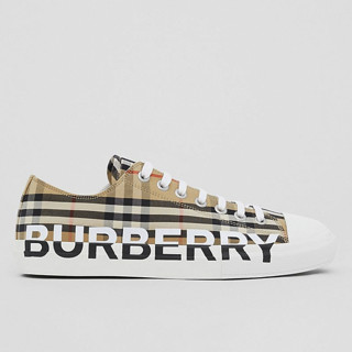 BURBERRY 博柏利 Vintage系列 男士格纹帆布鞋 80241491 典藏米色 42