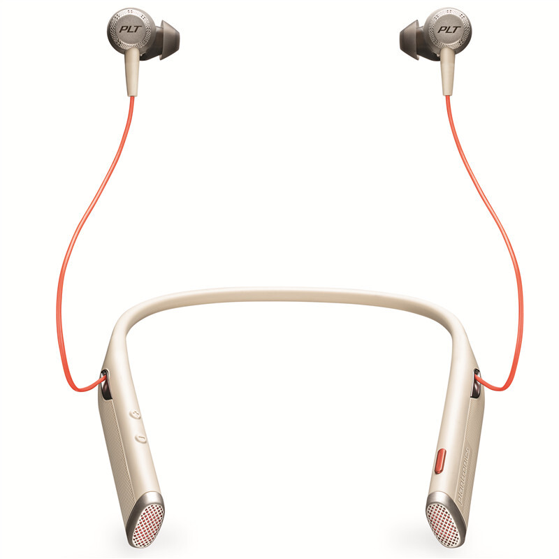 Plantronics 缤特力 Poly 博诣 Voyager 6200UC 入耳式颈挂式主动降噪蓝牙耳机 米白色