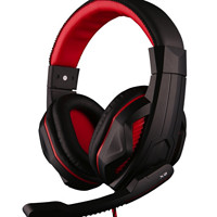ovann 欧凡 X2 耳罩式头戴式有线耳机 黑红色 双3.5mm