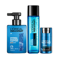 L'OREAL PARIS 巴黎欧莱雅 男士水能氨基酸护肤套装（氨基酸洁面180ml+爽肤水130ml+玻尿酸乳50）（赠洁面膏100+水凝露120+滋润乳50）