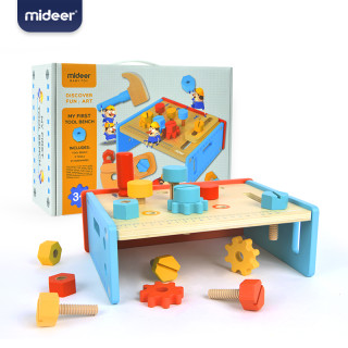 mideer儿童多功能工具台木质宝宝益智过家家stem教育玩具男女孩(模拟