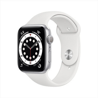 Apple 苹果 Watch Series 6智能手表GPS款 44毫米银色铝金属表壳 白色运动型表带 M00D3CH/A