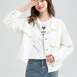 ITISF4 艾夫斯 牛仔外套女夏季2021新款韩版FB宽松短款夹克洋气矮个子上衣