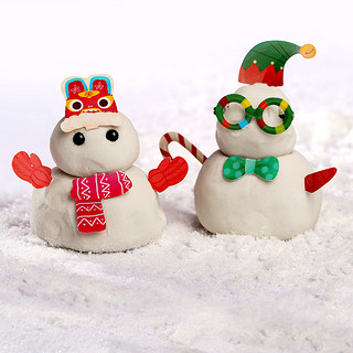 TOI图益小雪人手工DIY太空玩具沙橡皮泥儿童益智玩具圣诞新年礼物（DIY中国娃娃+火星沙补充装（2盒沙））