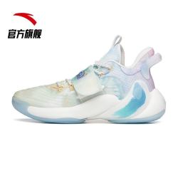 安踏 官方旗舰水花3代三代实战低帮篮球鞋夏季2021汤普森KT 荧光夜光绿/炫彩蓝/象牙白-7 11(男45)