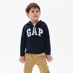 Gap 盖璞 男幼童时尚抓绒卫衣春619017  洋气童装开衫上衣潮流LOGO外套