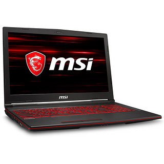 MSI 微星 冲锋坦克 GL63 15.6英寸 轻薄本 黑色(酷睿i7-9750H、RTX 2060 6G、8G*2、128GB SSD+1TB HDD、1080P、IPS、144Hz、9SE-646CN)