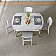 QuanU 全友 DW1028A 岩板餐桌椅组合 1.05m款+餐椅*4