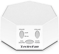Adaptive Sound Technologies Lectr独特的非循环风扇和白色噪音声音和*定时器,白色,无香味,1 个