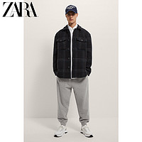 ZARA 04126465801 男装口袋工装风格子衬衫式夹克外套