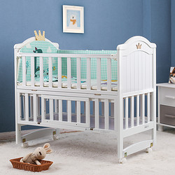 HOPE 呵宝 婴儿床原木白色实木欧式婴儿床