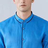 VICUTU 威可多 VRW15152551 蓝色尖扣长袖衬衣