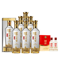 LUZHOULAOJIAO 泸州老窖 特曲晶彩 52度 浓香型白酒 整箱 500ml*6瓶+国窖小酒礼盒50ml*2瓶