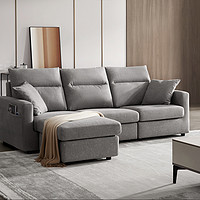 补贴购：KUKa 顾家家居 YG.2055  现代科技布沙发组合 三双+躺位