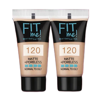 MAYBELLINE 美宝莲 FIT ME系列定制柔雾粉底液 #120自然偏白 5ml*2