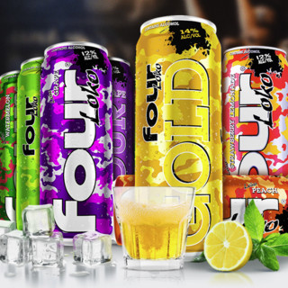 Four Loko 四洛克 果味鸡尾酒组合装 6口味 695ml*6罐（草莓柠檬味695ml+酸芒果味695ml+西瓜味695ml+水蜜桃味695ml+酸葡萄味695ml+电击柠檬酸695ml）