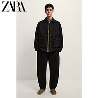 ZARA [折扣季]男装 宽松萝卜 打褶黑色牛仔裤 06688477800