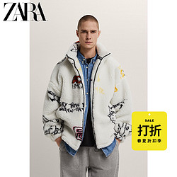 ZARA [折扣季]男装 仿羊羔绒印花抓绒夹克外套 03548408712