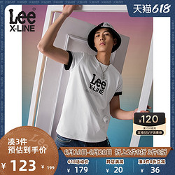 Lee XLINE 21春夏新品标准版型多色圆领logo短袖T恤男潮L438134LE