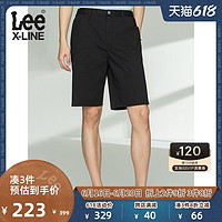 Lee XLINE 21春夏新品松紧黑色男休闲短裤布裤潮流LMR9035ECK11