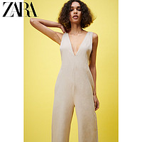 ZARA [折扣季] 女装 亚麻宽松背带裤 02949026711