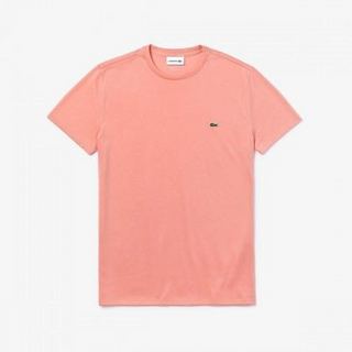 Lacoste鳄鱼小Logo经典圆领男式短袖T恤TH6709 M 粉