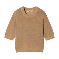 UNIQLO 优衣库 女士圆领五分袖针织衫 437336