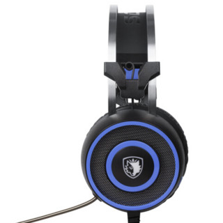 SADES 赛德斯 G60 耳罩式头戴式有线耳机 黑蓝 3.5mm/USB口