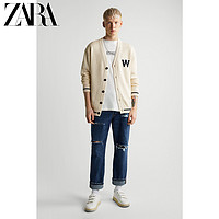 ZARA [折扣季]男装 直筒版型 破洞装饰牛仔裤 04365400407