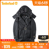 Timberland 添柏岚 女装英伦保暖双排扣连帽风衣|B2110