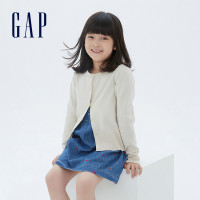 Gap 盖璞 女童洋气纯色圆领针织开衫 春季新款童装纯棉上衣外搭可爱毛衣