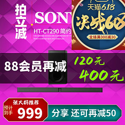 SONY 索尼 Sony/索尼HT-CT290杜比回音家庭影院无线蓝牙家用款电视客厅音响