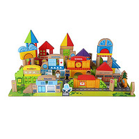 Hape 125块城镇情景积木1-6岁宝宝儿童益智创意拼搭积木玩具木质男孩女孩玩具
