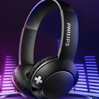 PHILIPS 飞利浦 蓝牙耳机 线控重低音 Bass+ SHB3075（黑）