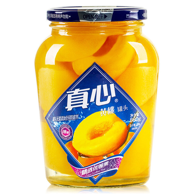 真心食品 黄桃罐头 880g