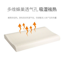MeiLuoJia 美洛家 泰国天然乳胶枕 超薄枕60*35cm（玫瑰蓉枕套）